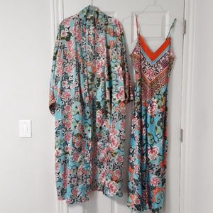 NATORI Floral Robe only. Size L.
